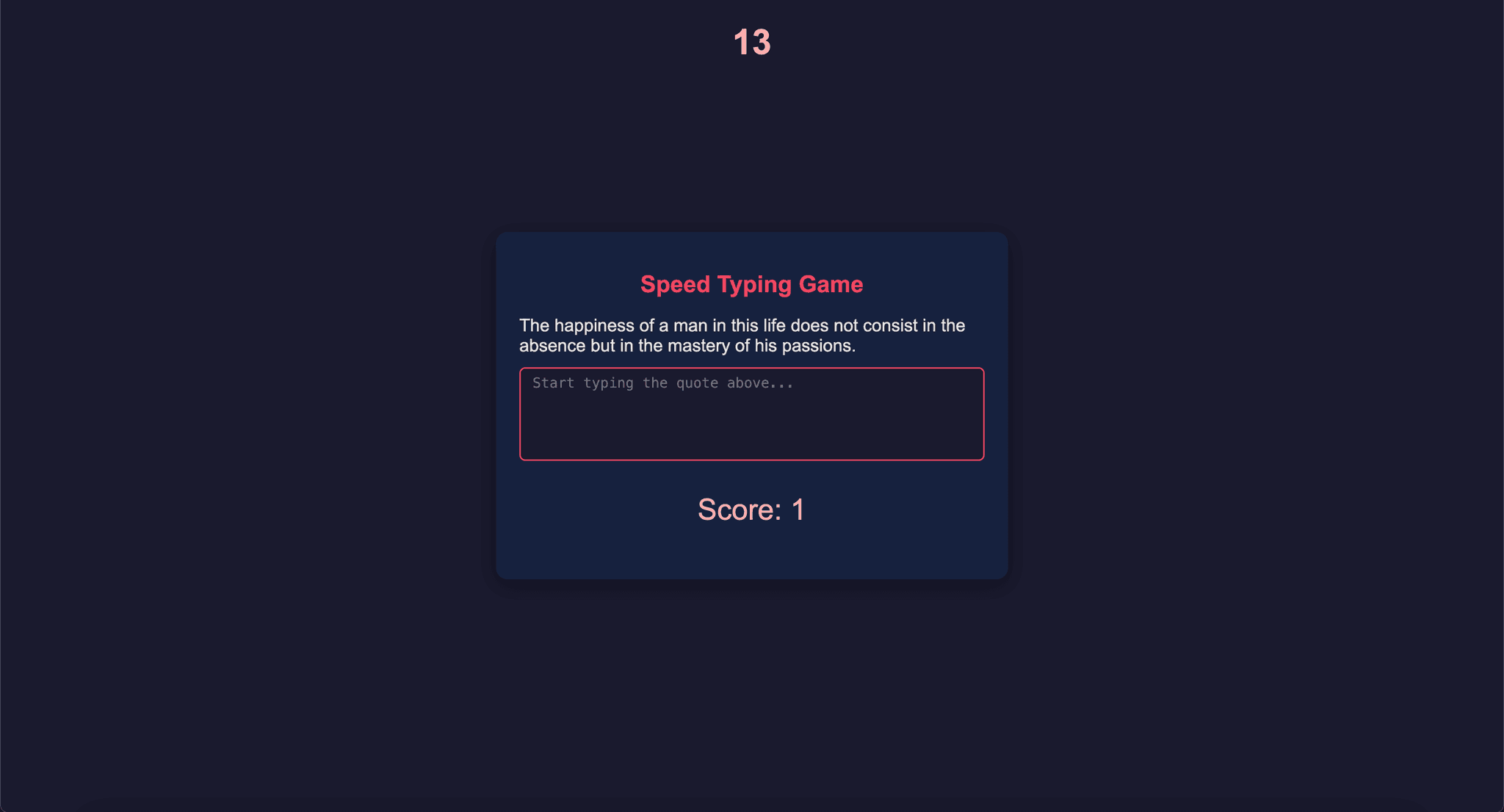 Speed Typing Game